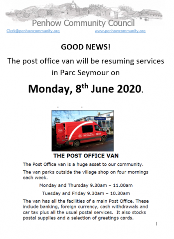 Post Office van resuming services information